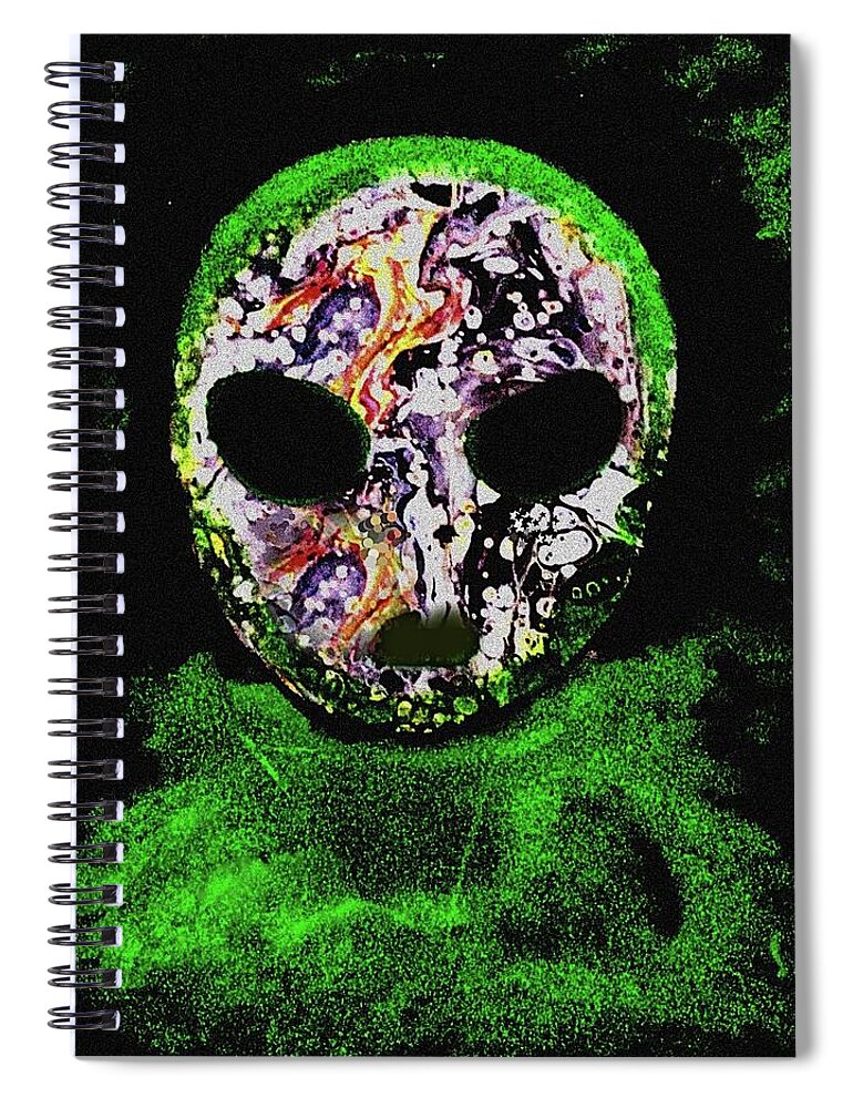 Alien Spiral Notebook featuring the painting Alien 1 by Anna Adams