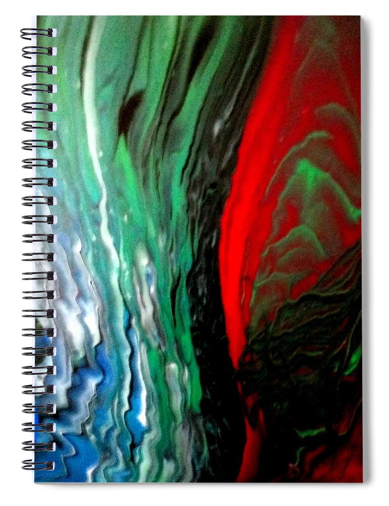 Space Spiral Notebook featuring the painting Alien Home by Anna Adams