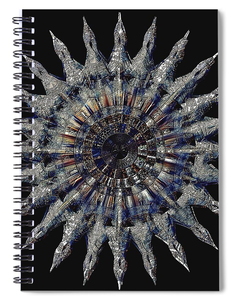 Sun Spiral Notebook featuring the digital art Alien Sun Generator by David Manlove