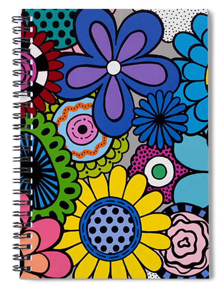 Flowers Spiral Notebook featuring the painting All About the Blooms by Beth Ann Scott