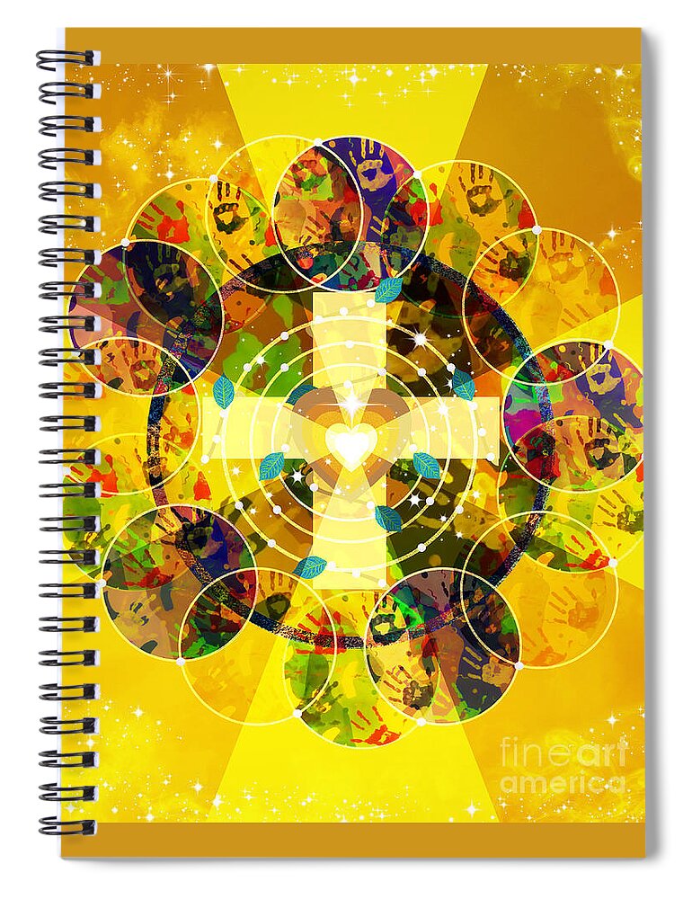 Life Spiral Notebook featuring the mixed media Strength In Unity by Diamante Lavendar