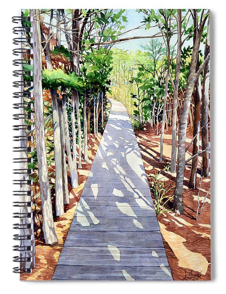 Watercolor Spiral Notebook featuring the painting All the way to Indian River by Mick Williams