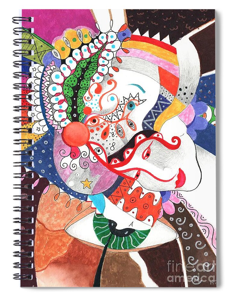 All Together By Helena Tiainen Spiral Notebook featuring the mixed media All Together by Helena Tiainen
