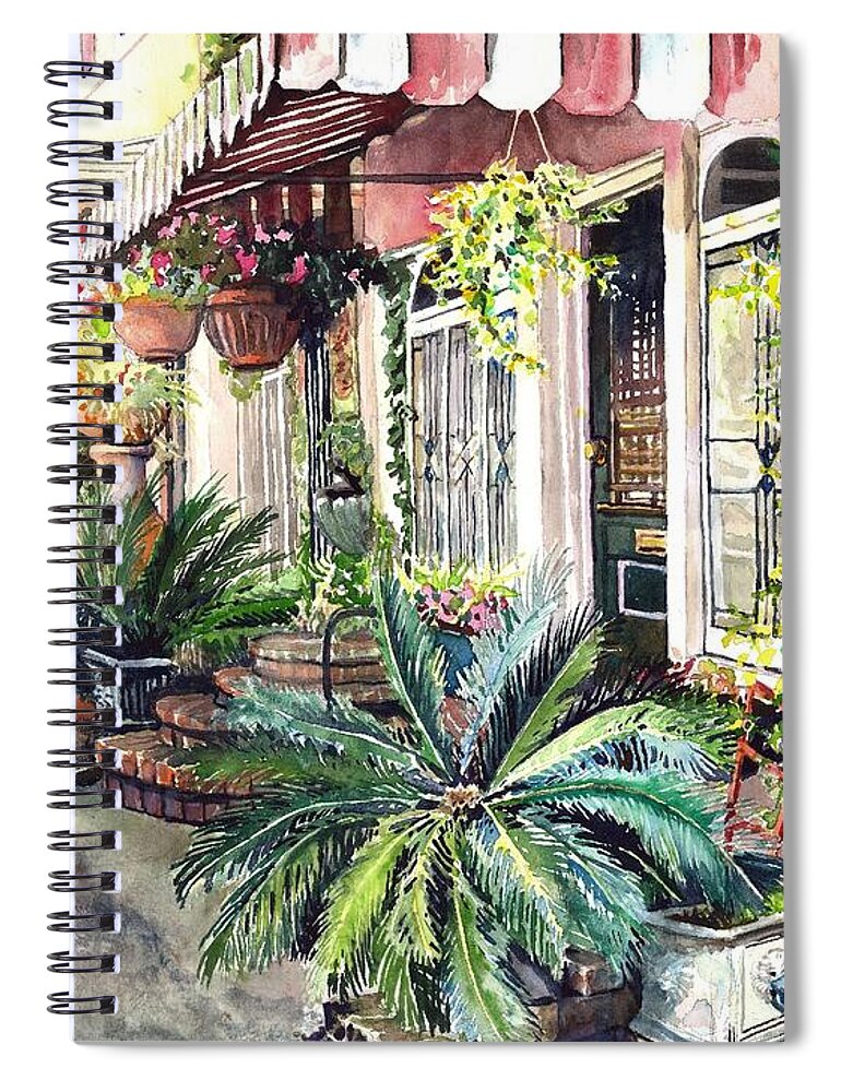 Savannah Spiral Notebook featuring the painting Alley Cats by Merana Cadorette