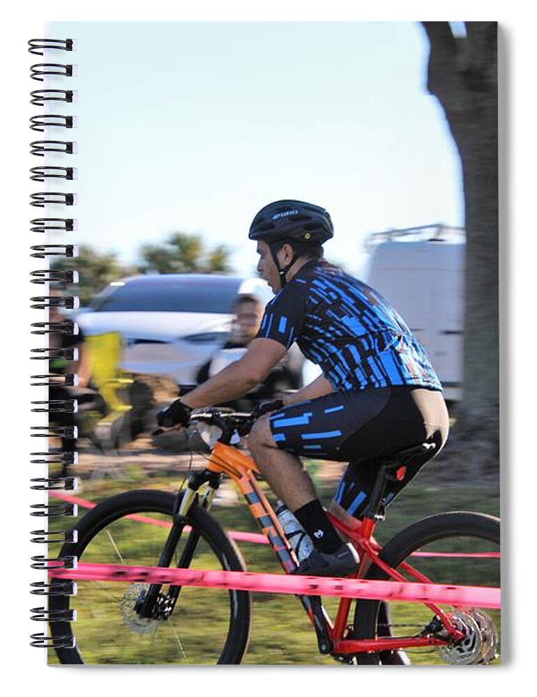  Spiral Notebook featuring the photograph Alligator The Race 0405 by Donn Ingemie