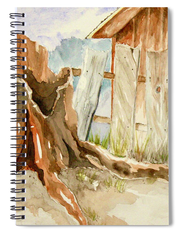 Watercolor Spiral Notebook featuring the painting Alone but not lonely by Peggy Rose