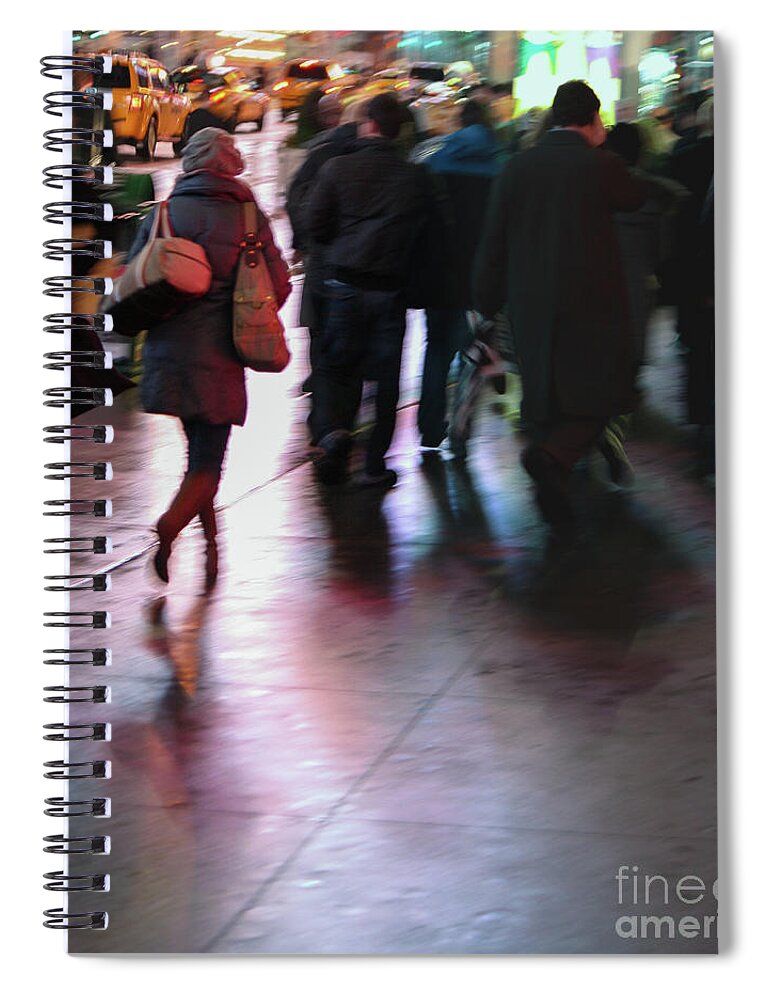 New York City Spiral Notebook featuring the photograph Alone in New York by Wilko van de Kamp Fine Photo Art