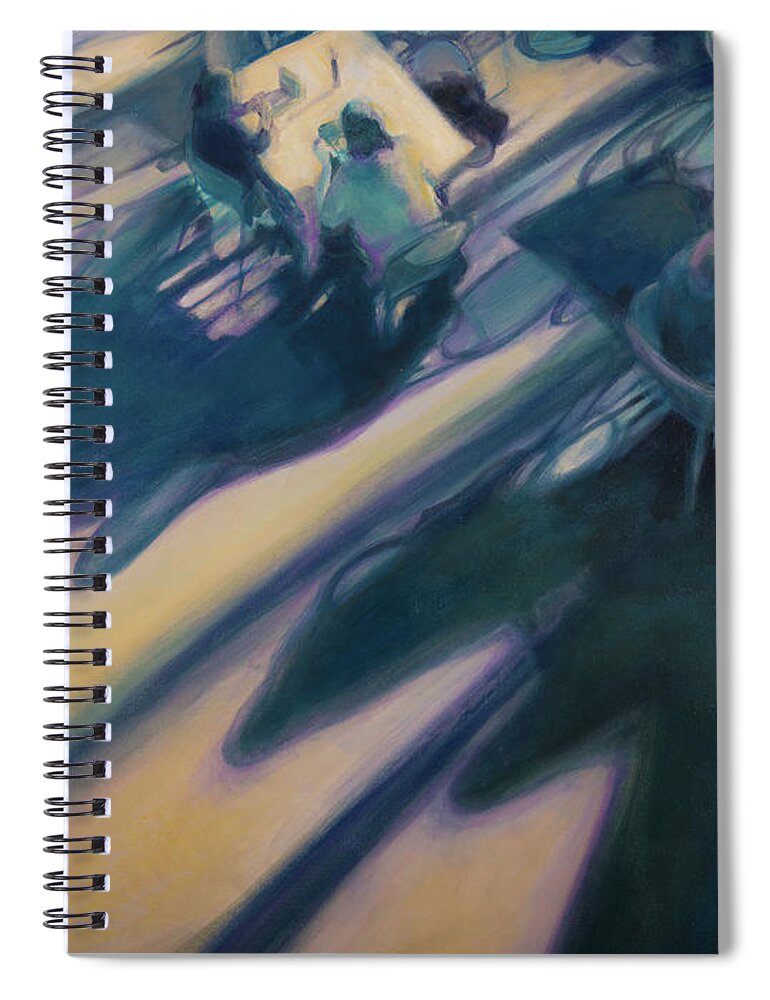 Blue Spiral Notebook featuring the painting Alone Together by Carol Klingel