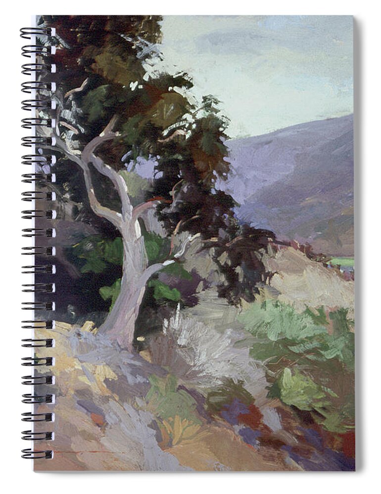 Catalina Island Spiral Notebook featuring the painting Along the Reservois by Elizabeth - Betty Jean Billups