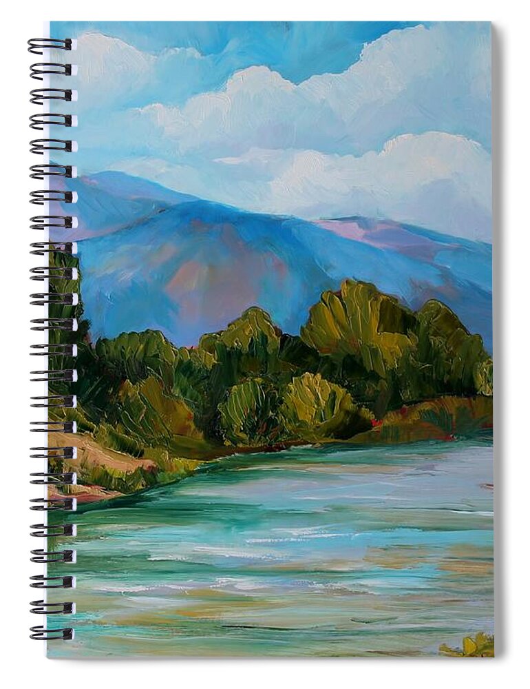 Plein Air Spiral Notebook featuring the painting Along the San Juan River by Marian Berg