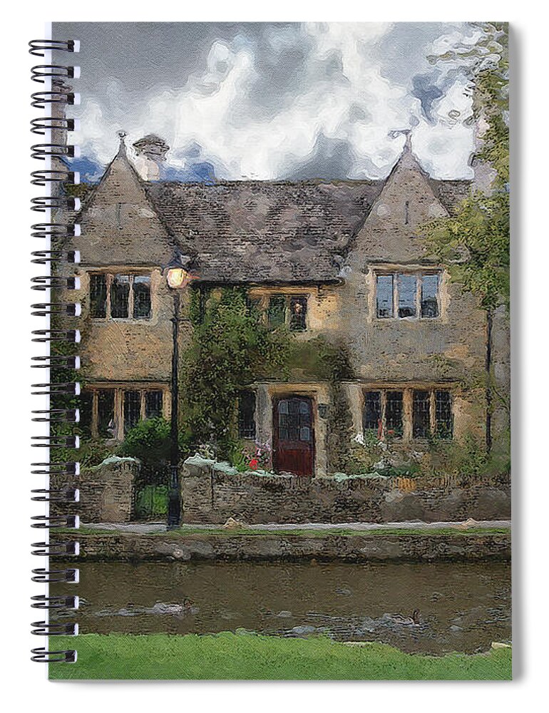 Bourton-on-the-water Spiral Notebook featuring the photograph Along the Water in Bourton by Brian Watt