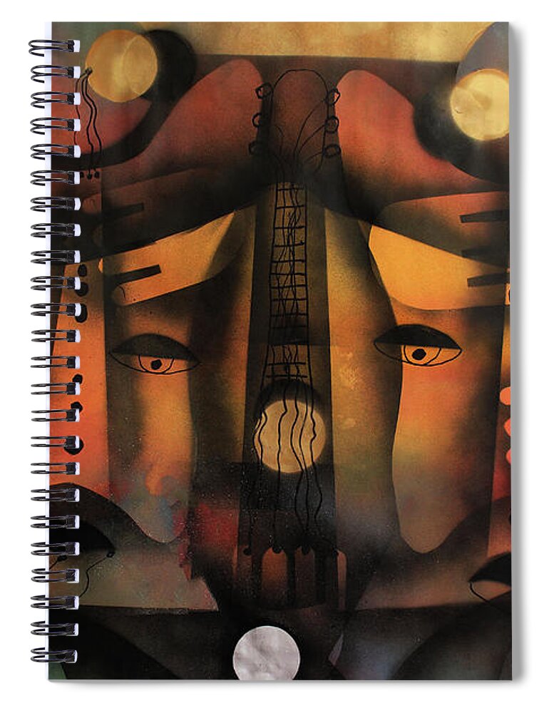 Moa Spiral Notebook featuring the painting Alter Ego by Solomon Sekhaelelo