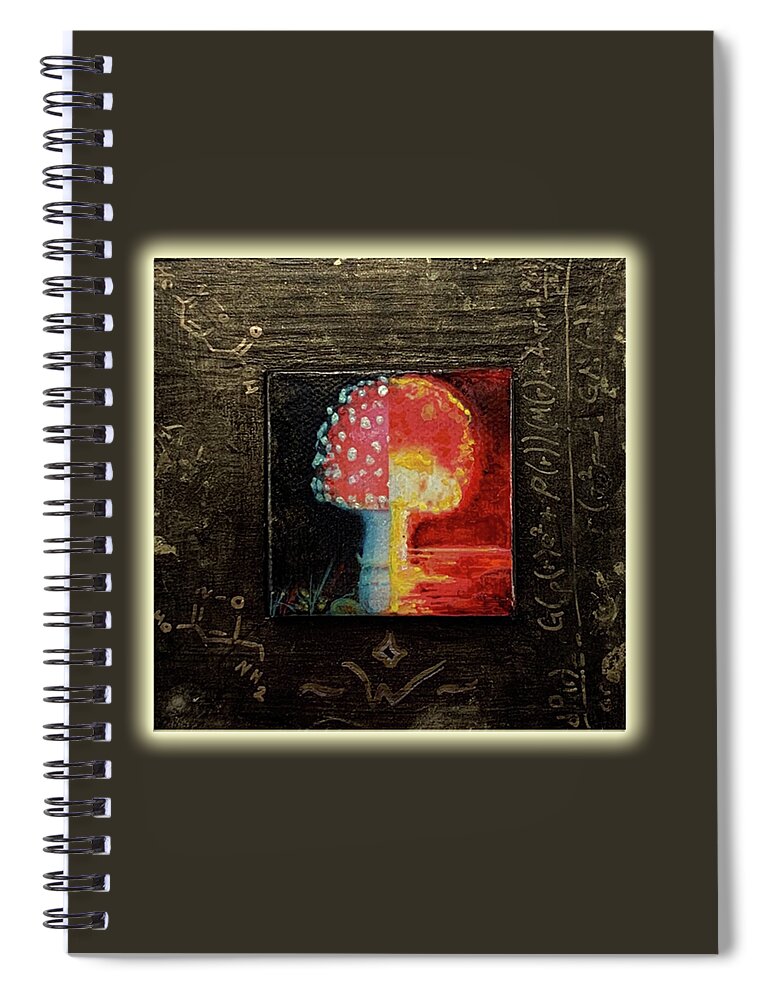 Wunderle Spiral Notebook featuring the mixed media Amanita Atomika by Wunderle