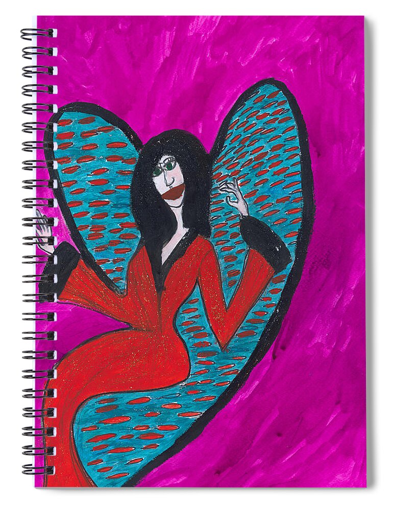 Angel Spiral Notebook featuring the painting Amatrea Angel by Victoria Mary Clarke