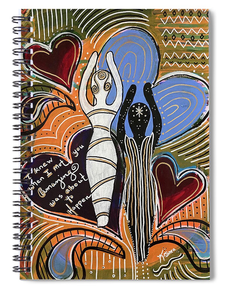 Sacred Spiral Notebook featuring the painting Amazing by Kisma Reidling