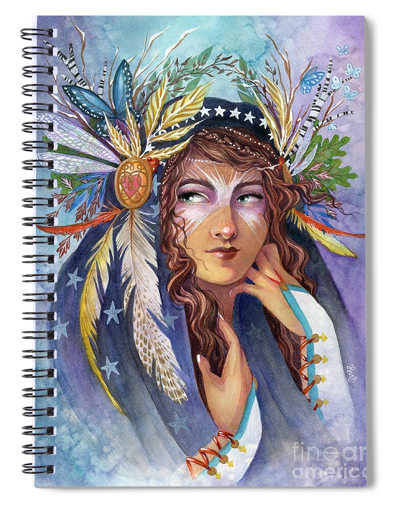 Fairy Spiral Notebook featuring the painting America by Sara Burrier