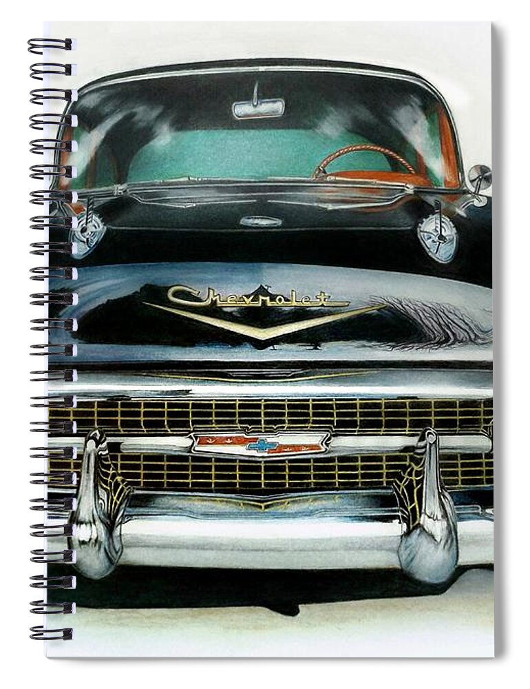 Colored Pencil Fine Art Spiral Notebook featuring the drawing American Icon by David Neace