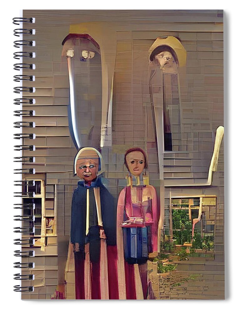 Richard Reeve Spiral Notebook featuring the digital art American Redux by Richard Reeve