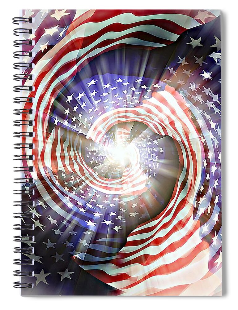 Sun Spiral Notebook featuring the digital art America's Spiral by David Manlove