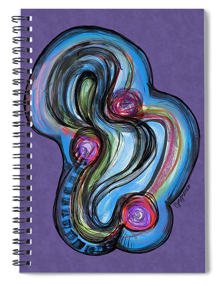 Amoeba Spiral Notebook featuring the digital art Amoeba #23 by Ljev Rjadcenko