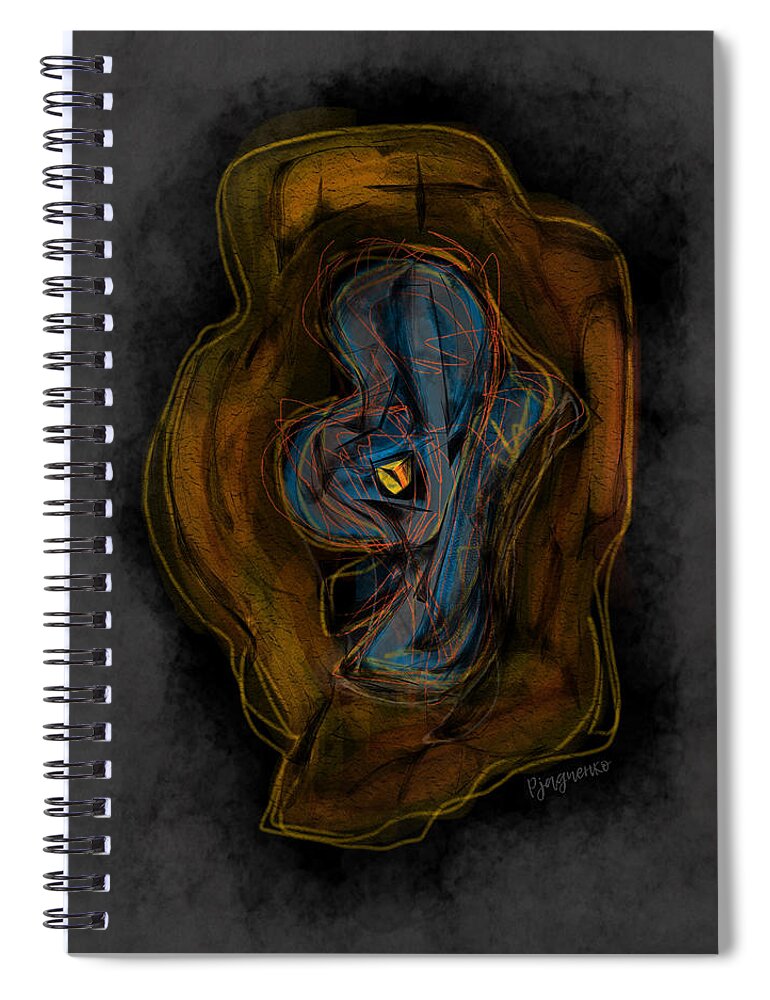 Amoeba Spiral Notebook featuring the digital art Amoeba #43 by Ljev Rjadcenko