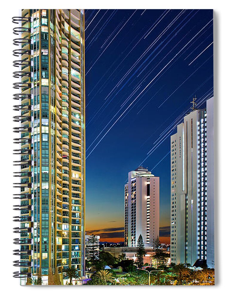 Startrails Spiral Notebook featuring the photograph Among The Stars by Az Jackson