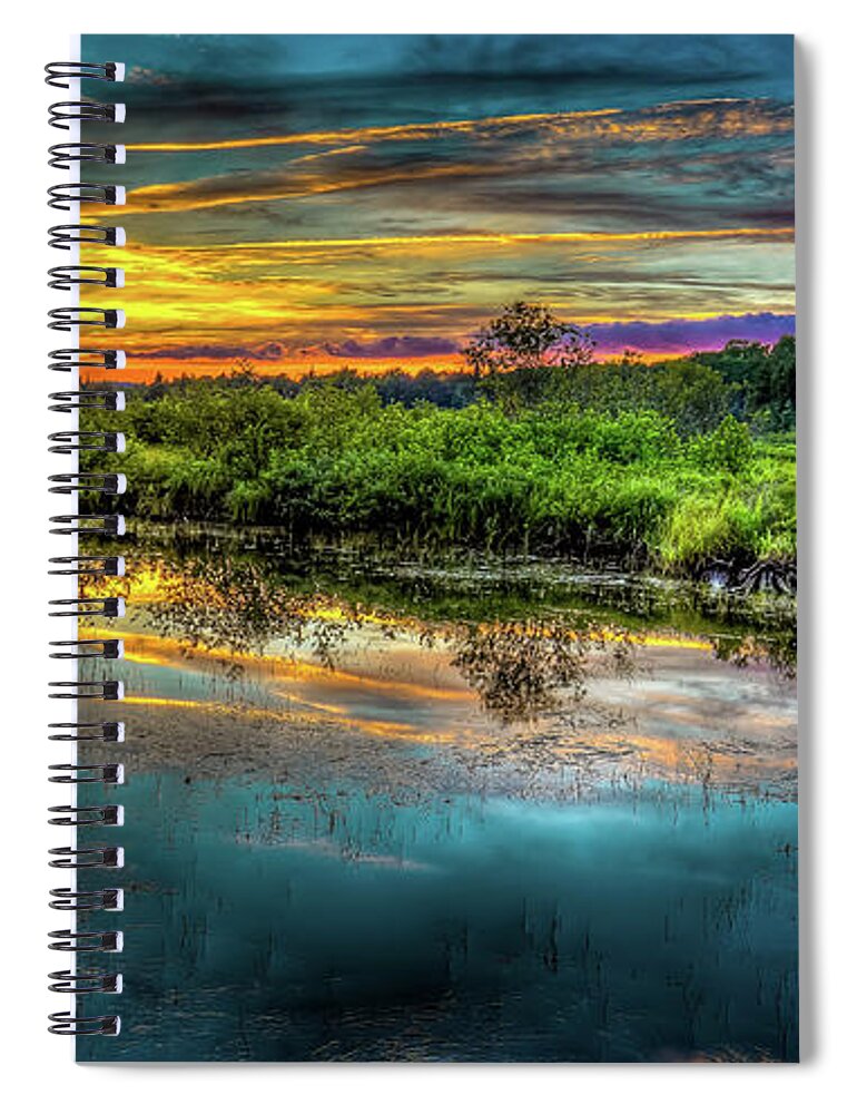 Landscapes Spiral Notebook featuring the photograph An Adirondack Sunset by David Patterson
