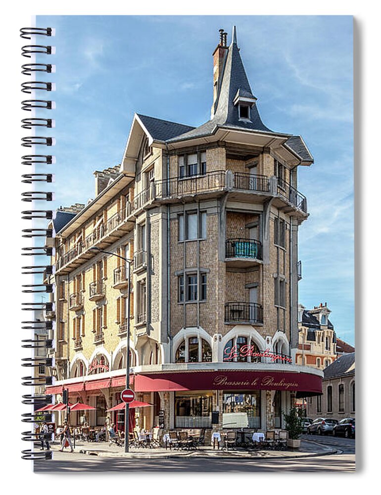 Reims Spiral Notebook featuring the photograph An Art Deco Building in Reims by W Chris Fooshee