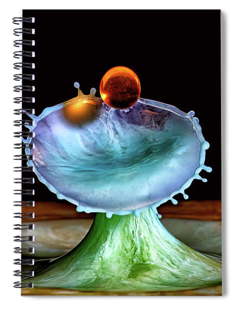 Water Drop Collision Spiral Notebook featuring the photograph An Illuminated Shadow by Michael McKenney