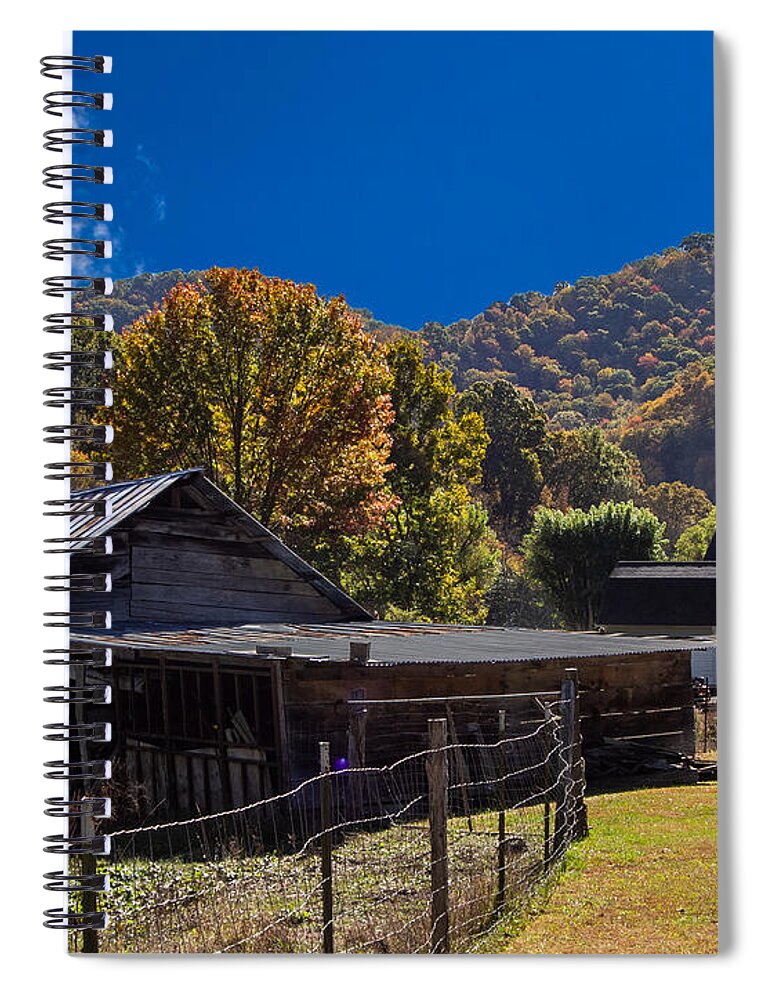 Farm Spiral Notebook featuring the photograph An Old Farm in the Blue Ridge Mountains by L Bosco