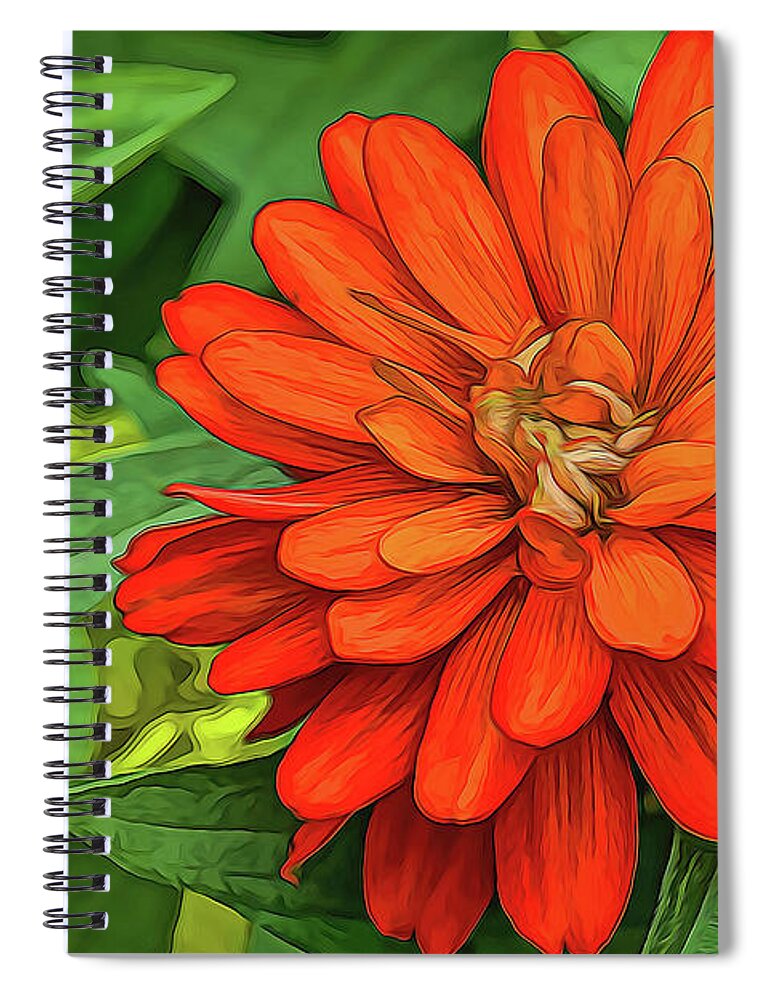 Floral Spiral Notebook featuring the photograph An Orange Pair by Diana Mary Sharpton