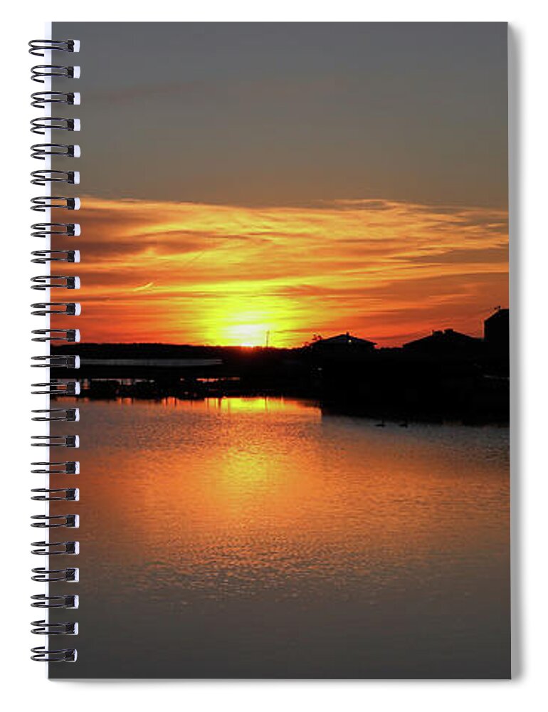Lake Spiral Notebook featuring the photograph An Orange Water Lake Sunrise by Ed Williams