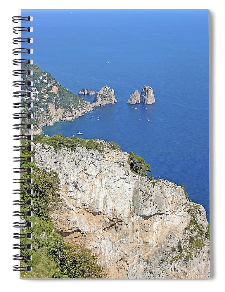 Capri Spiral Notebook featuring the photograph Anacapri view by Yvonne Jasinski