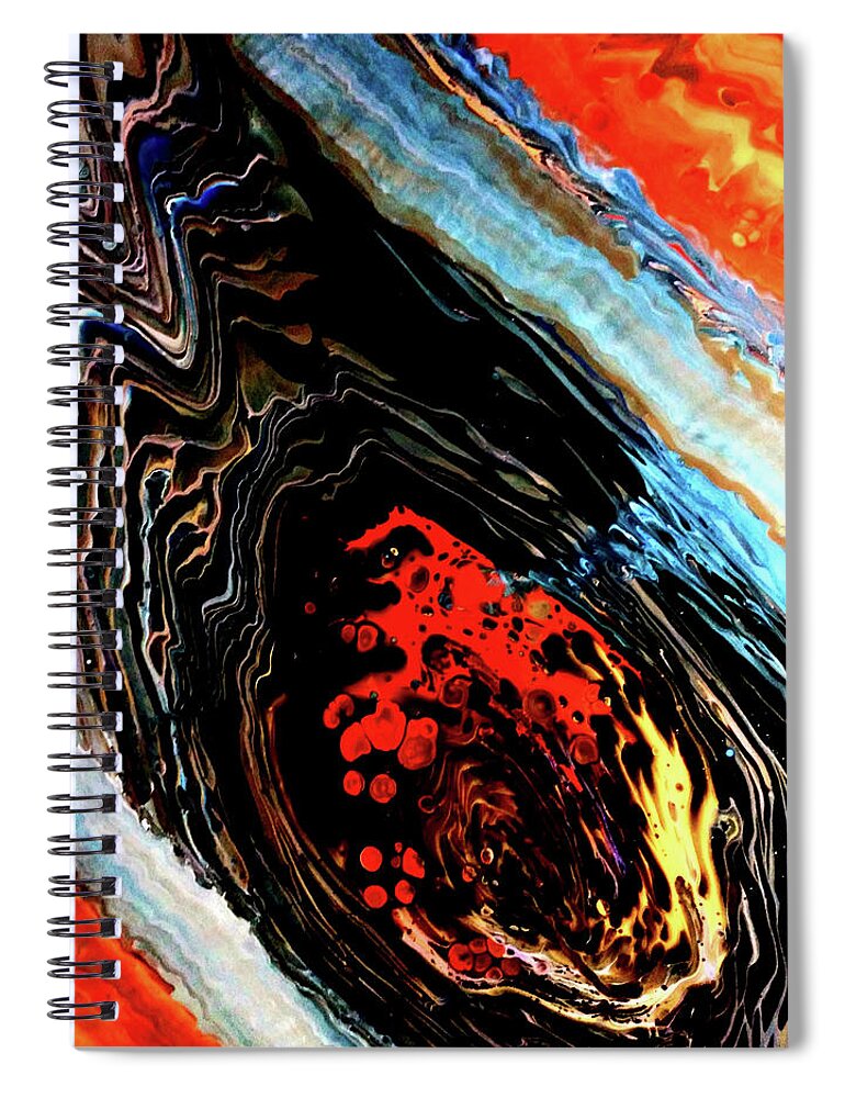 Snake Spiral Notebook featuring the painting Anaconda Fire by Anna Adams