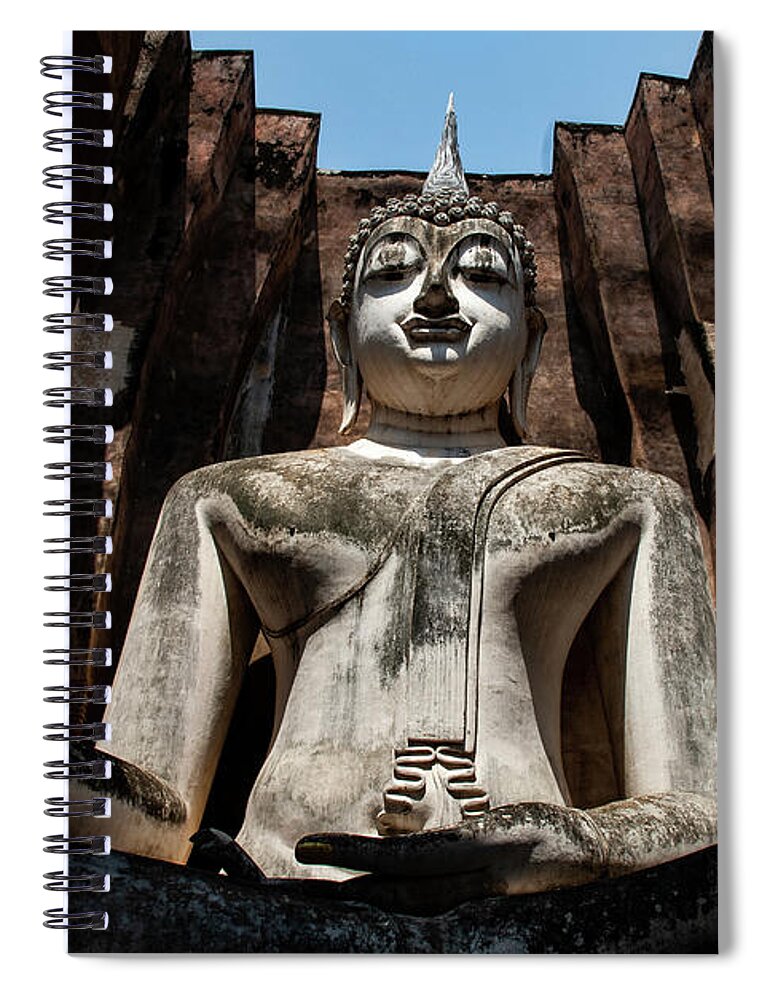 Wat Si Chum Spiral Notebook featuring the photograph A Treasure In The Ruins - Sukhothai Kingdom Ruins, Thailand by Earth And Spirit