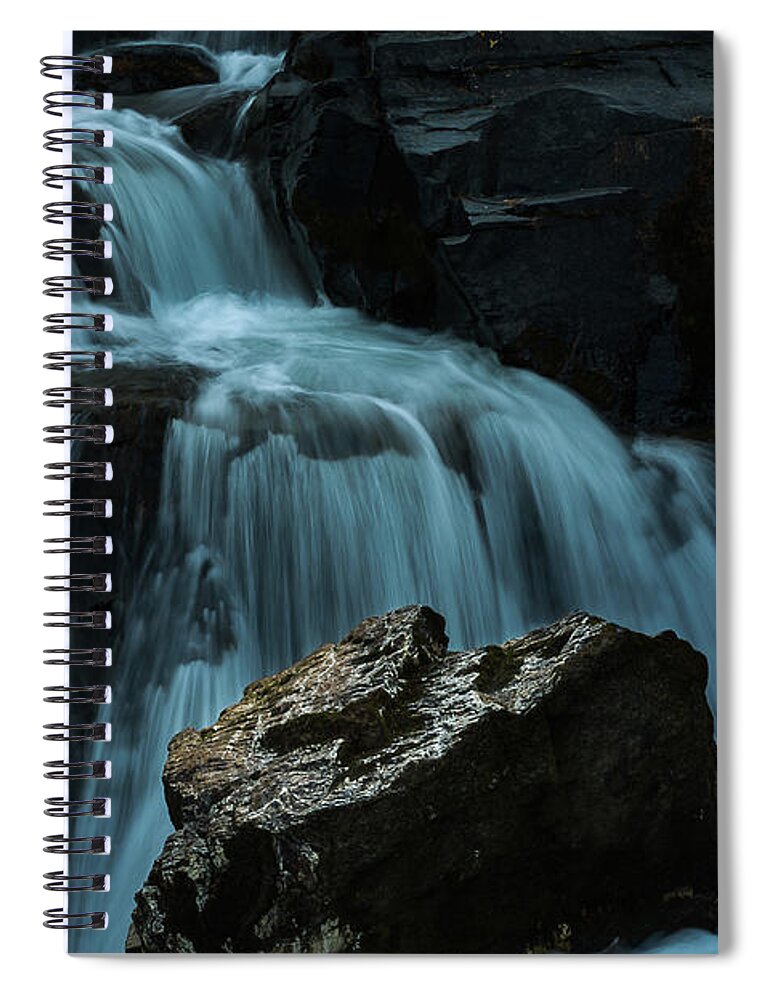Rock Spiral Notebook featuring the photograph And darkness came - 9 - French Alps by Paul MAURICE
