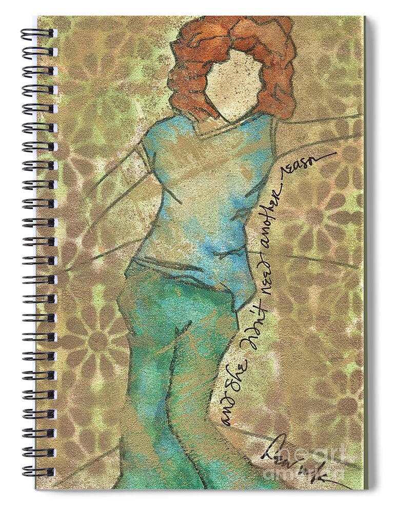 Women Spiral Notebook featuring the painting And She Didn't Need Another Reason by Hew Wilson