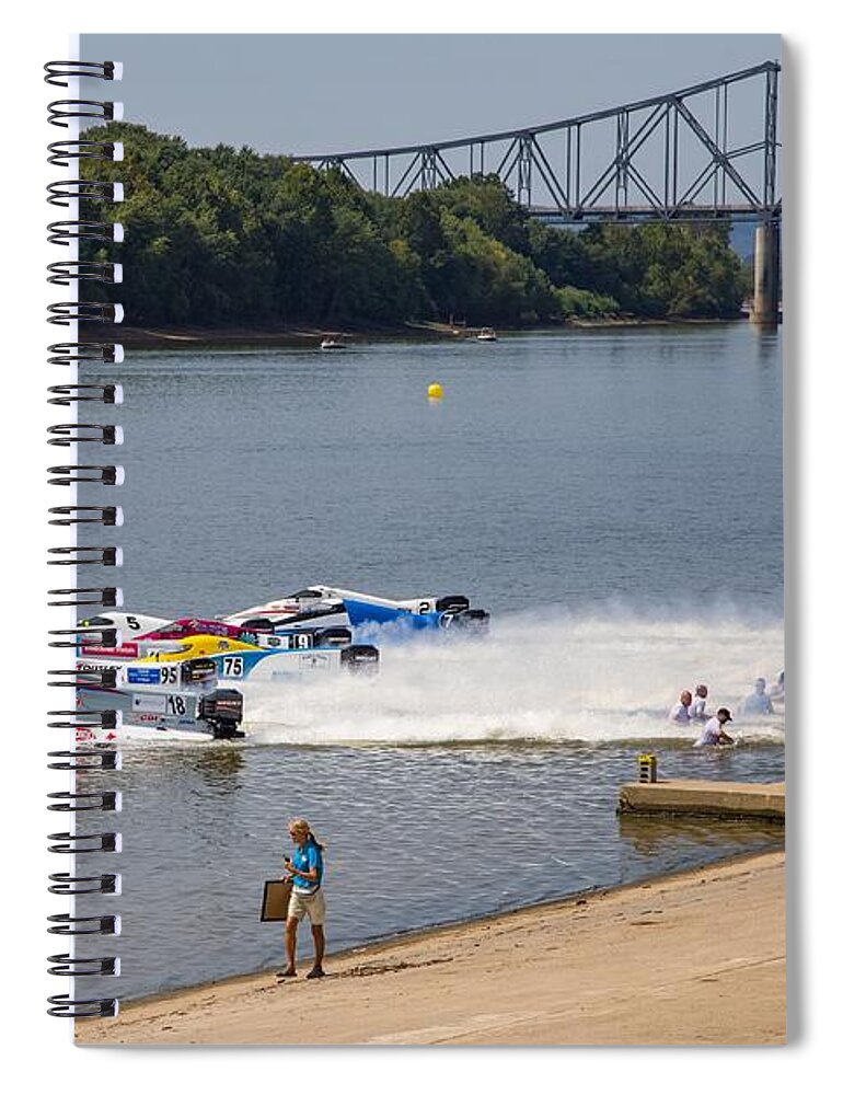 Start Spiral Notebook featuring the photograph And They're Off by Kevin Craft