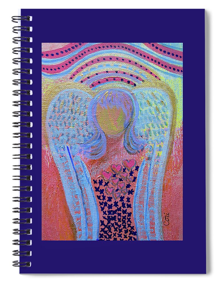 Angel Spiral Notebook featuring the painting Angel 429 by Corinne Carroll