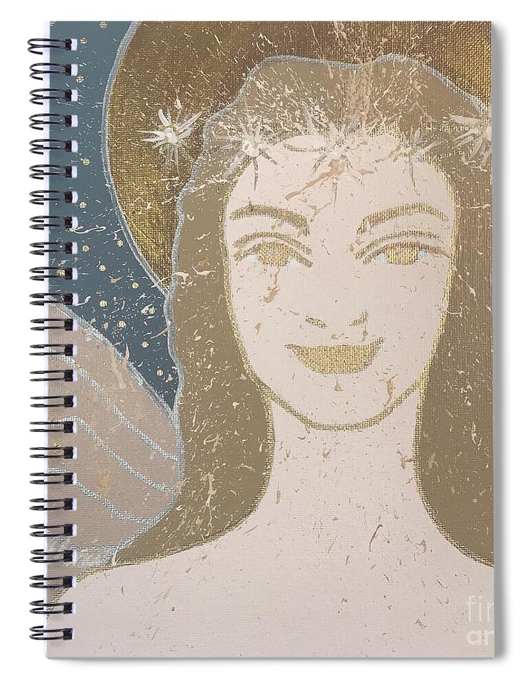 Angel Spiral Notebook featuring the painting Angel Adriana by Monica Elena