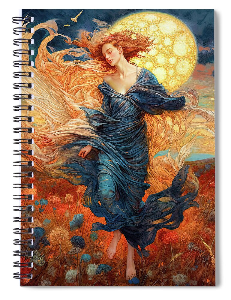 Angel Spiral Notebook featuring the digital art Angel Dream 01 Joyful by Matthias Hauser