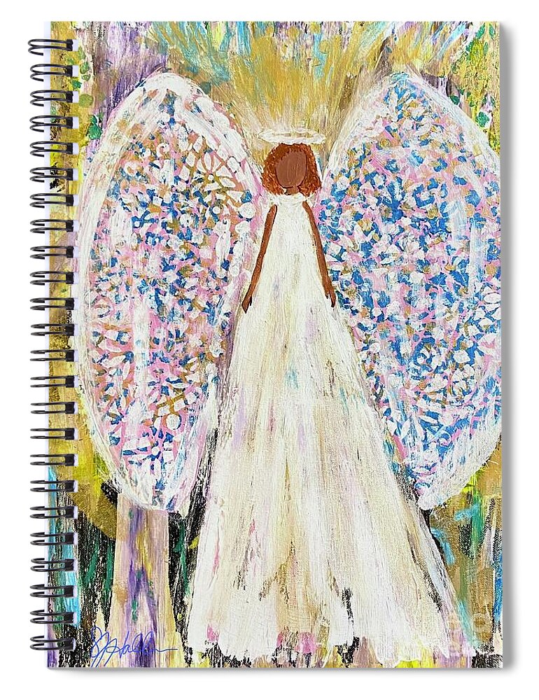 Angel Spiral Notebook featuring the painting Angel II by Sheila J Hall