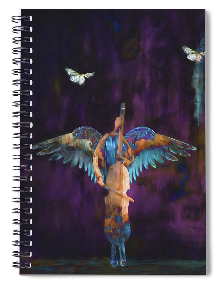 Dark Spiral Notebook featuring the digital art And They Call Her Angel by Marilyn Wilson