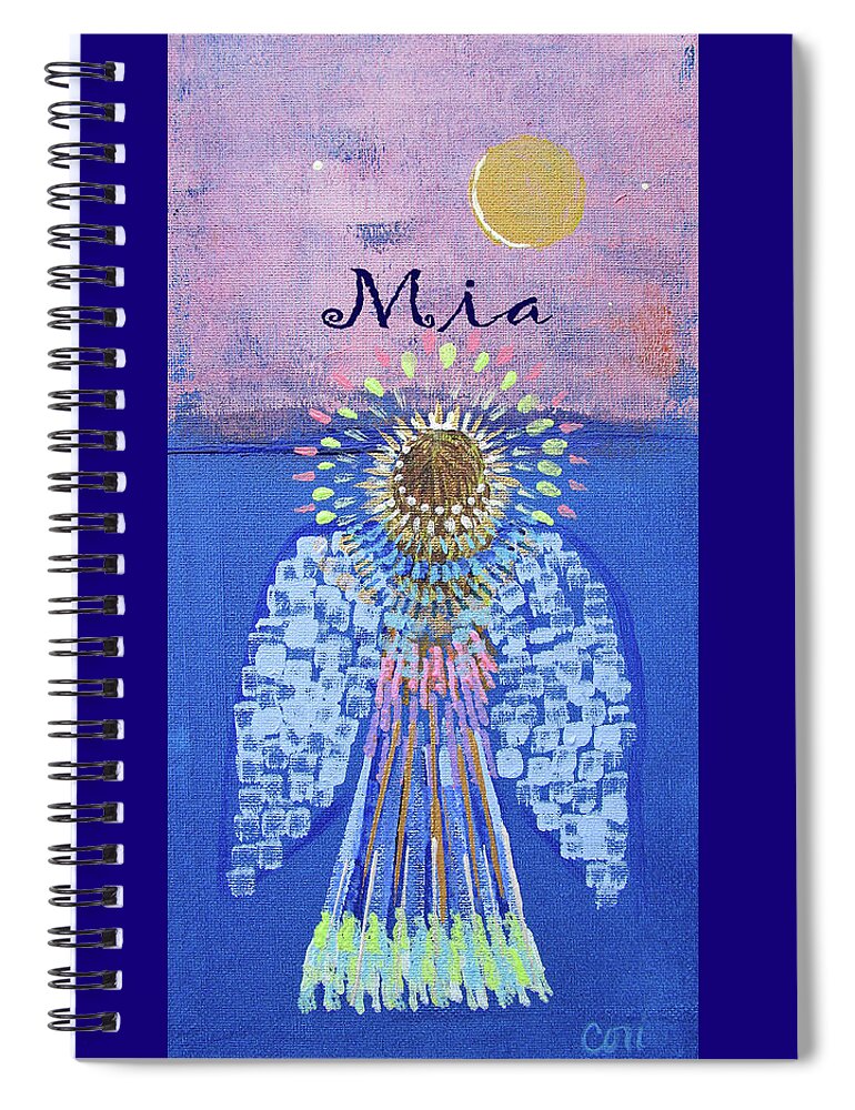 Mia Spiral Notebook featuring the painting Angel Mia by Corinne Carroll
