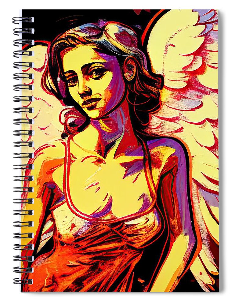 Angel Spiral Notebook featuring the digital art Angel No.3 by My Head Cinema