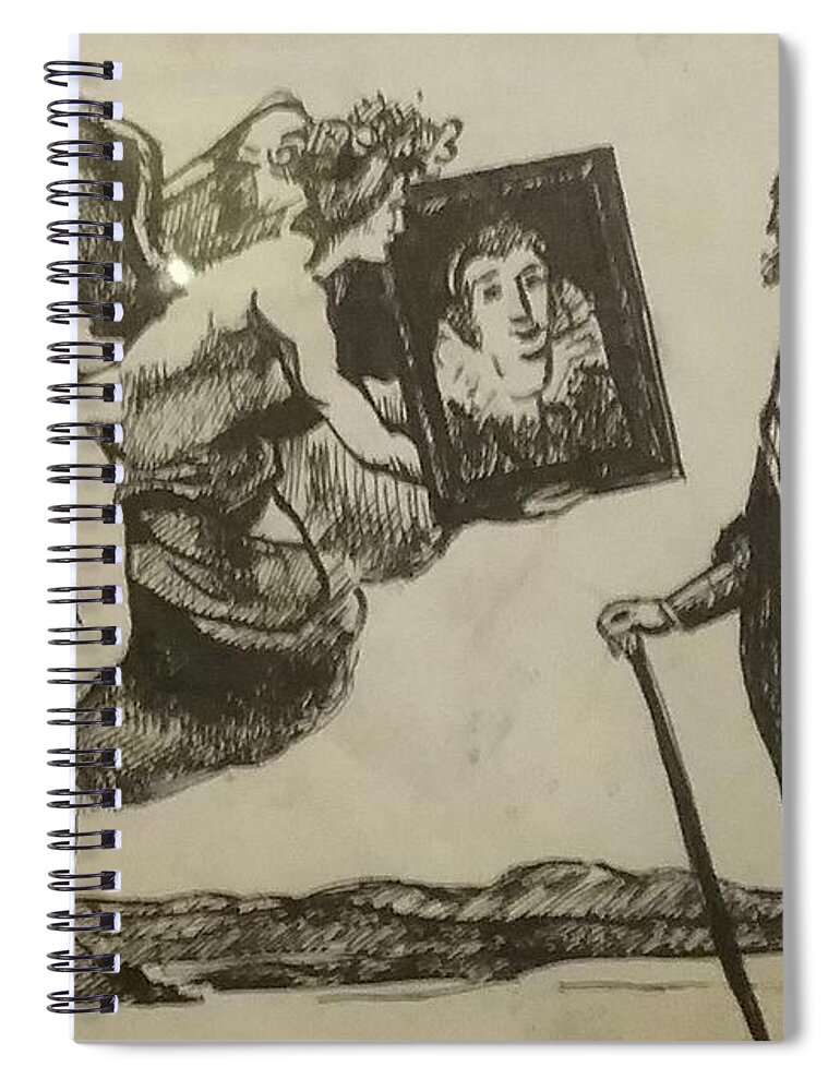 Angel Spiral Notebook featuring the drawing Angel of Aesthetic by Jude Darrien