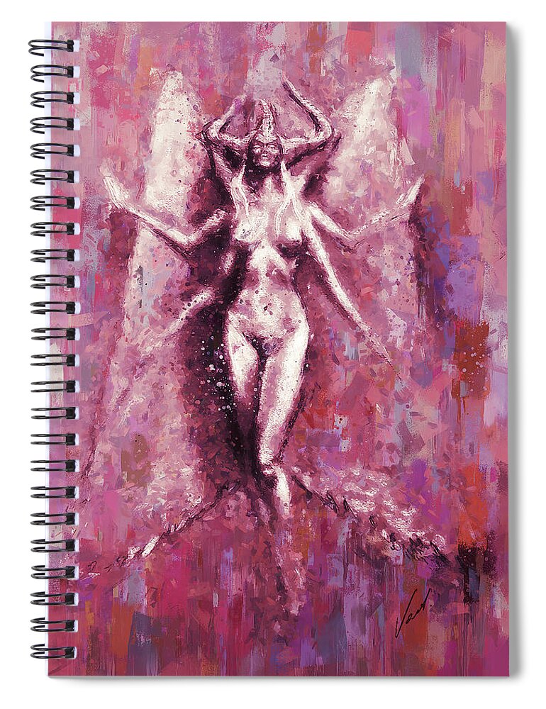 Oil On Canvas Spiral Notebook featuring the painting Angel by Vart