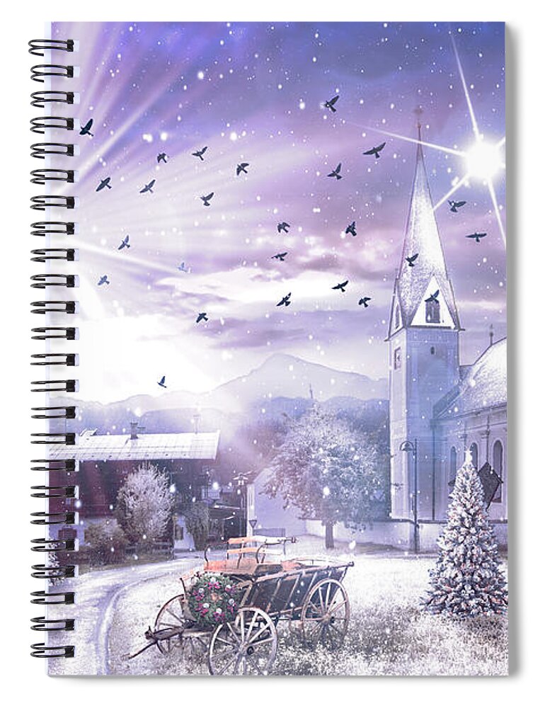 Austria Spiral Notebook featuring the photograph Angels We Have Heard on High Frosty Christmas Eve by Debra and Dave Vanderlaan