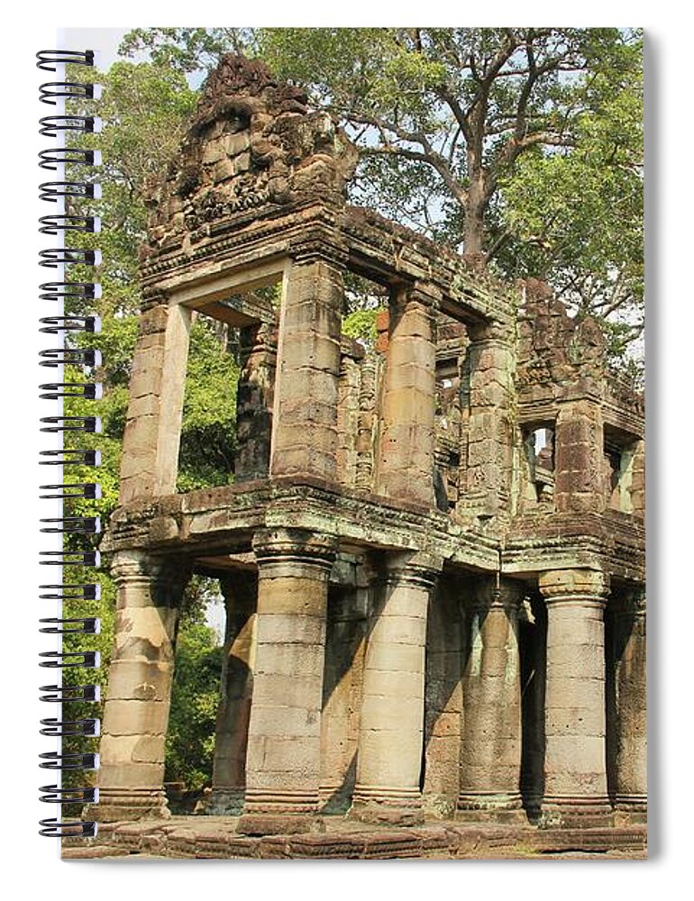 Angkor Wat Spiral Notebook featuring the photograph Angkor Wat Ruins by Josu Ozkaritz