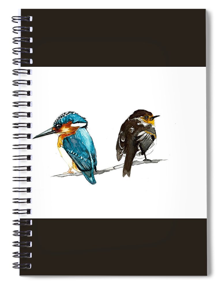 King Spiral Notebook featuring the painting Angry Couple by Pamela Schwartz